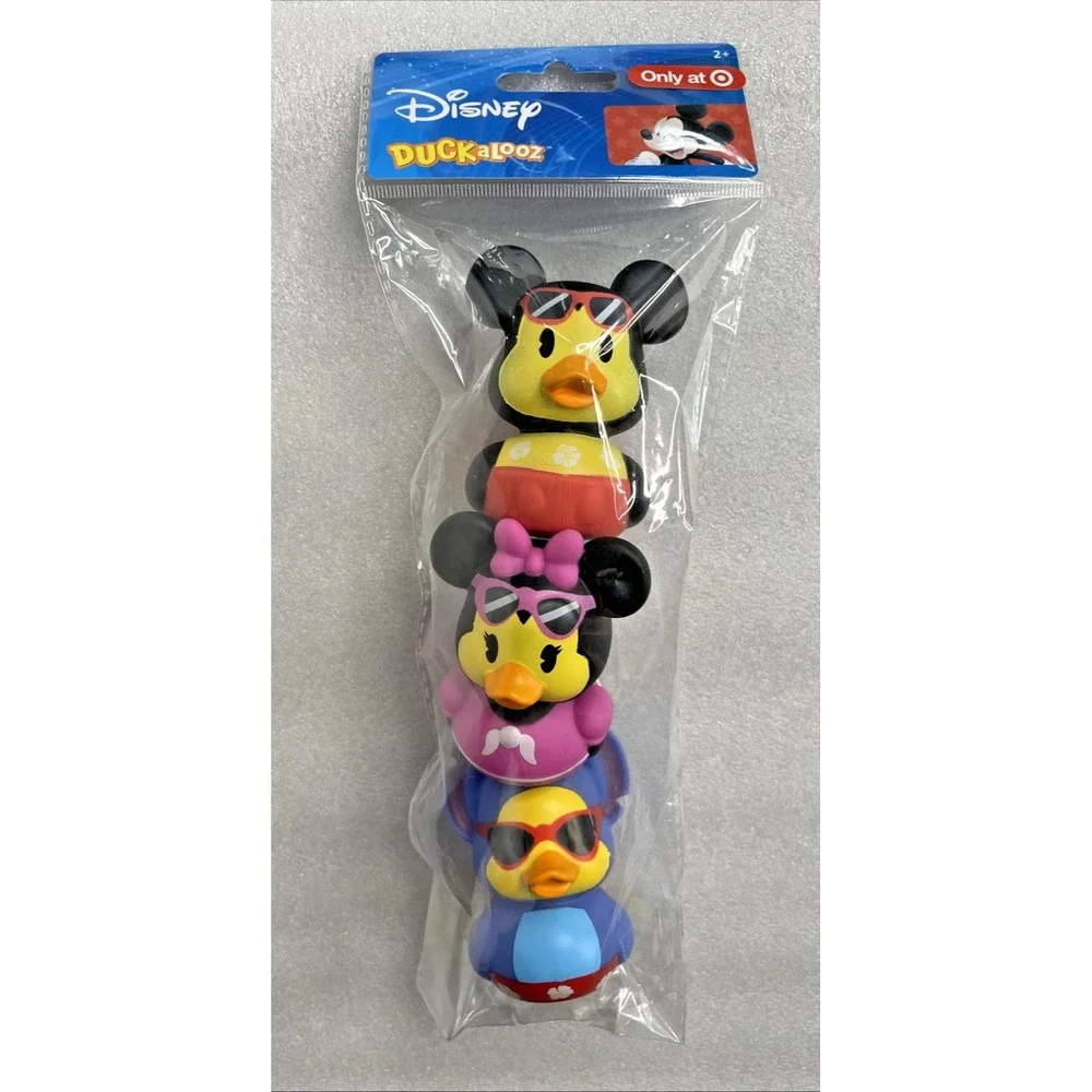 Disney Duckalooz Summer Ducks Set Of 3 Mickey Mouse Minnie Mouse Stitch NEW - Picture 9 of 15